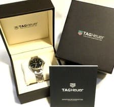 TAG HEUER LINK WATCH Men's Swiss Stainless Case & Band w/ Black Dial & Boxes