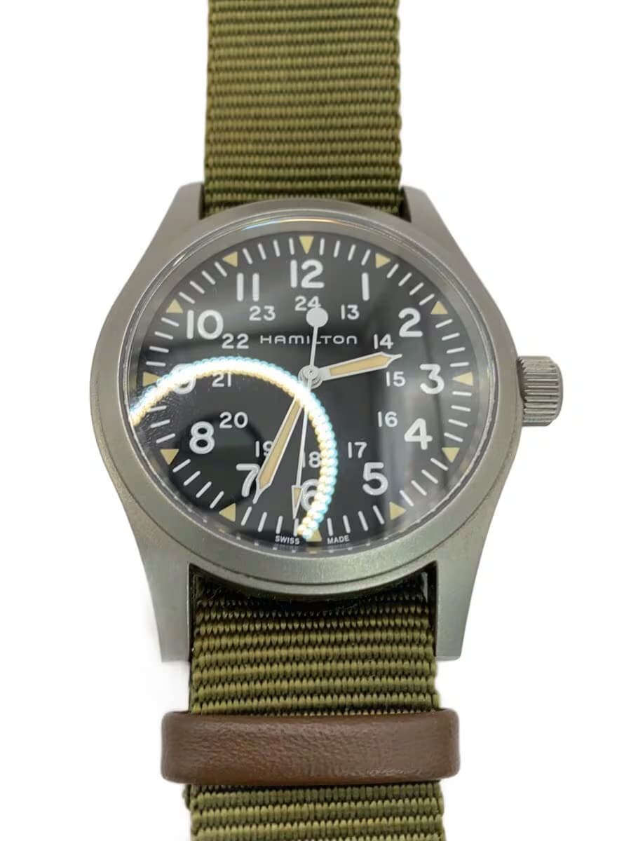 HAMILTON Quartz Watch Analog Nylon BLK KHK h694390