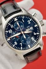 IWC Pilot's Watch Blue Men's 43mm Watch with Black Croc Strap #IW377714