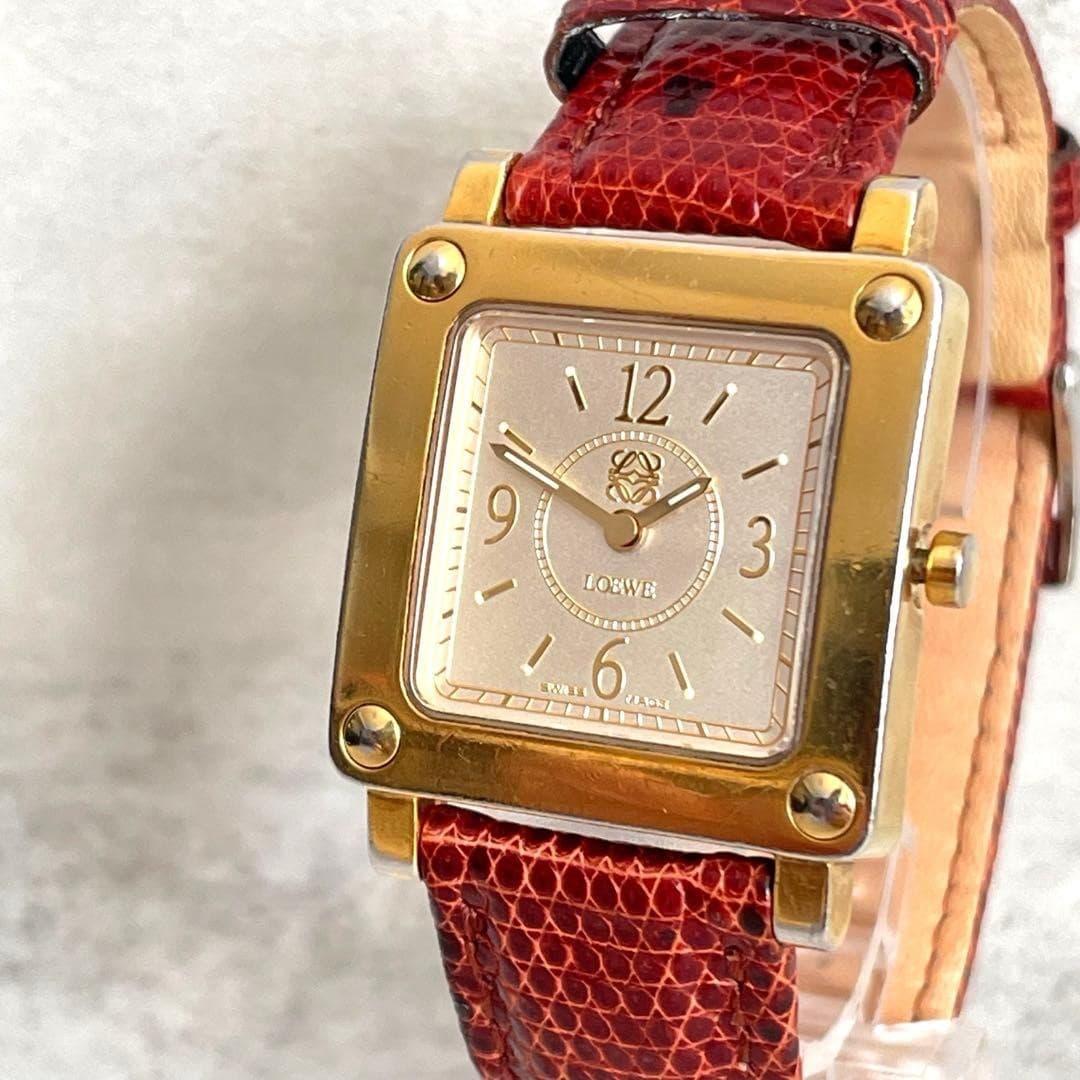 LOEWE 150th Anniversary Anagram Square Working Rare Watch