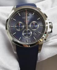 NEW.Longines Conquest V.H.P. Chronograph 44mm Blue Dial Rubber Watch