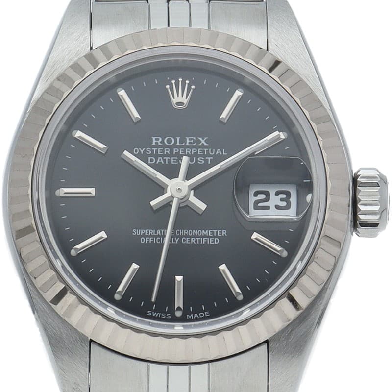 ROLEX datejust ladies watch 79174(F) K18WG/Stainless Steel WomenWatch black USED