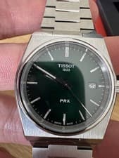Tissot PRX T137.210.11.081.00 Green Mens 35mm Watch with Box and Tags Excellent