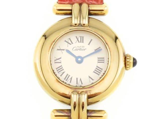 CARTIER Must Colize Vermeil Watch W590002/148732 Watch Silver 925 SV925/GP/Croco