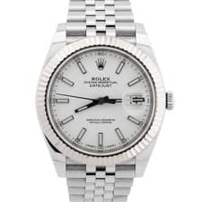 2018 PAPERS Rolex DateJust 41 WHITE 18K Steel JUBILEE Fluted 41mm 126334 BOX