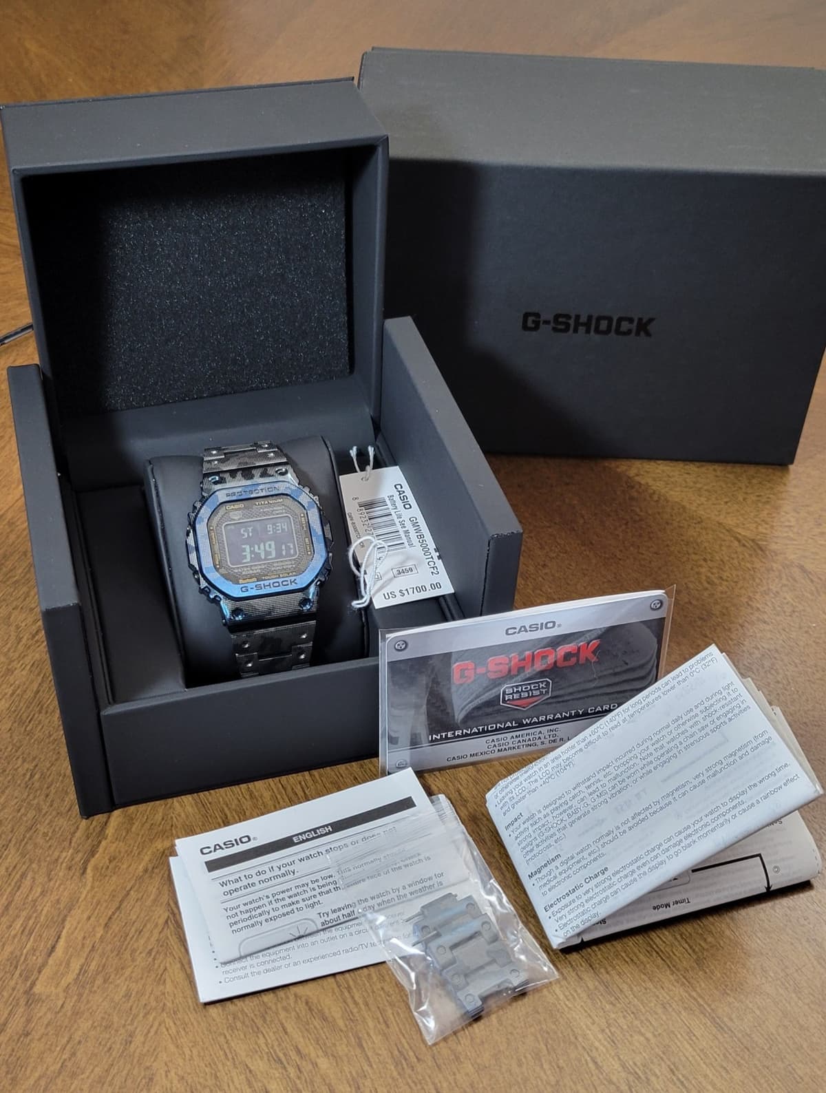 Casio G-Schock GMWB5000TCF-2 Blue Titanium Camo MSRP $1700