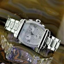 Mens Charriol Colvmbvs Diamond Bezel & Dial Chronograph Quartz Watch 060T