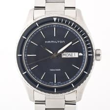 Hamilton Jazzmaster Sea View Day Date Quartz Blue Steel Pre-owned From Japan