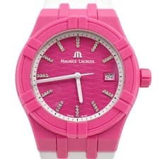 Maurice Lacroix Aikon Kids Pink Quartz Watch White Rubber B20 Used From Japan