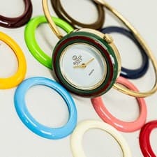 *NEAR MINT* Vintage GUCCI Change Bezel Early Model 10 Colors Quartz 25mm Women's