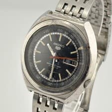 Seiko 7019-6010 Automatic Day Date Black Dial Men's Watch Used SA410