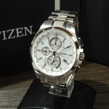 Citizen Attesa AT8040-57A Solar Radio Controlled Titanium White Dial