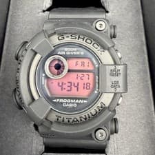 Exc+5 Casio G SHOCK Frogman DW-8200BK-1JF Diver Watch Real Black Red LCD Working