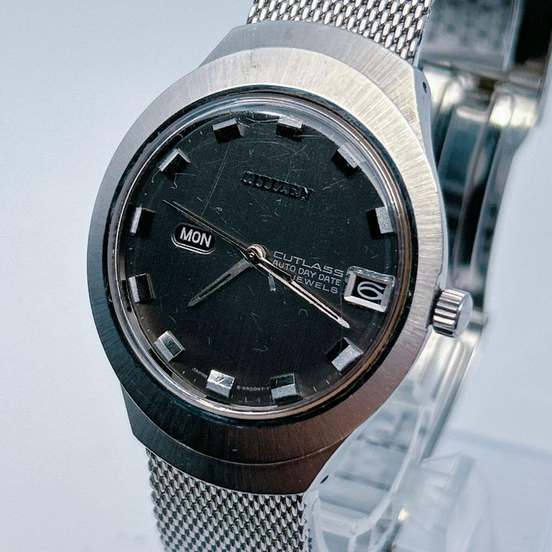 Citizen Cutlass 33Jewels Automatic Wristwatch Vintage Stainless Steel Genuine