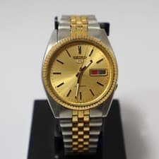 SEIKO 5 Automatic Men's Watch 7009-3110 Gold Dial Day Date Working