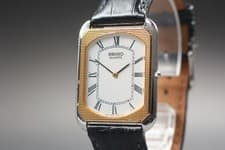 Vintage 1982 [Exc+5] Seiko 9520-5090 White Roman Dial Tank Quartz Men's Watch