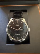 Mido Automatic Swiss Watch Black Dial Day Date Caliber 80 Leather – Box M024.630
