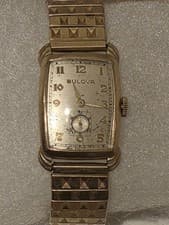 Bulova Gold Filled Art Deco Watch with Original Bracelet, Circa 1940's