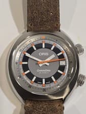Oris ChronOris Vintage Inspired Racing Watch 39mm Dual Crown Leather Band