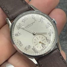 VINTAGE  GIRARD PERREGAUX KAMASUTRA DIAL MANUAL WIND CAL 03 SWISS WATCH Ca 1950