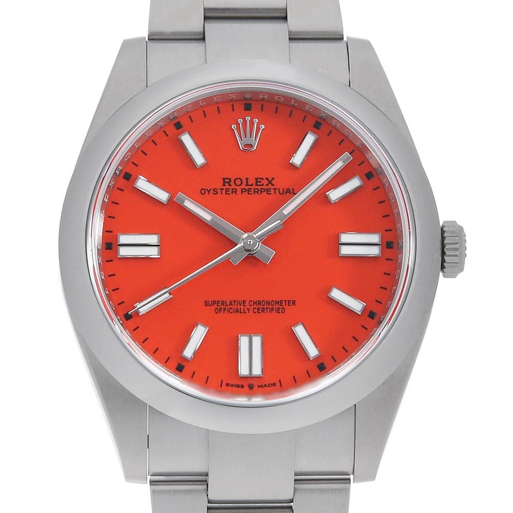 ROLEX Oyster Perpetual 41 124300 Coral red Random Number second hand mens