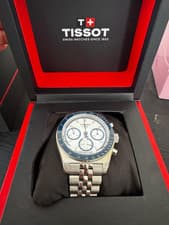 Tissot PR516 41mm Automatic Chronograph Stainless Steel Blue Bezel Watch