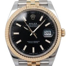Rolex 126333 Datejust 41mm 18K Yellow Gold Steel Black Stick Dial Watch