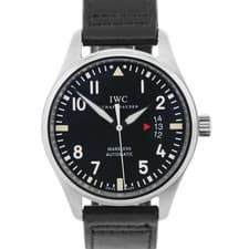 PAPERS IWC Pilot Mark XVII 17 BLACK ARABIC 41mm Stainless Date Leather IW326501