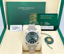 2026 NEW Rolex Datejust 41 126334 Mint Green Dial 18K Gold Bezel Steel Box Paper