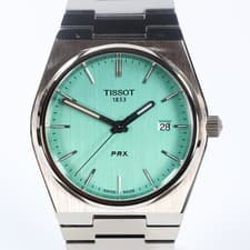 Tissot PRX T137.410.11.091.01 Mint Green Dial Quartz 40mm Sapphire Watch NEW