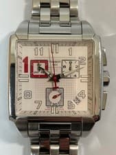 TISSOT Quadrato Michael Owen Limited Quartz Chronograph White Dial Used