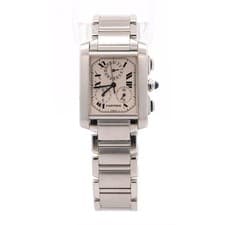 Cartier Tank Francaise Chronoflex Ref 2303 Stainless Steel Quartz Chrono Watch