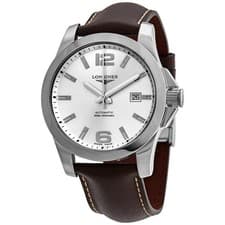 Longines Conquest Automatic 41mm Silver Dial Brown Strap Men’s Watch L37774765