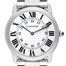 Cartier Ronde Solo 36 Large Steel Silver Dial Mens Watch W6701005