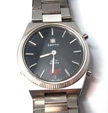 VTG MENS ZENITH DEFY DIGITAL 532 HC RED LED BLACK DIAL WRISTWATCH 02.0080.470