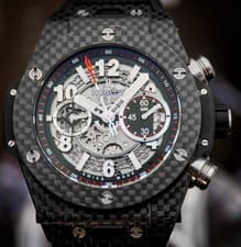 2015 Hublot Big Bang Unico Carbon Fiber Skeleton Dial Black Rubber Strap 45MM