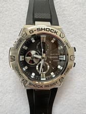 G-SHOCK GST-B100 Solar Watch Silver Black Used G407