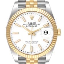 Rolex Datejust Steel Yellow Gold White Dial Mens Watch 126233 Box Card