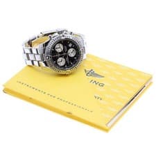 BREITLING COLT CHRONO OCEAN A53050 38mm SS Black Dial Quartz Date #C474