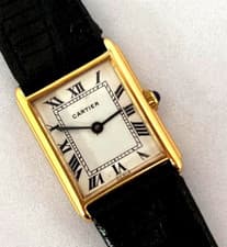 70's Cartier Tank Roman Dial Manual Wind 18K Gold Electroplated