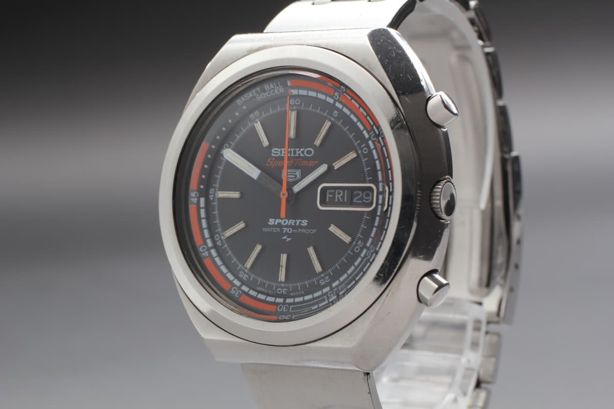 【Serviced N MINT】 Seiko 1970Y 5 Sport Speed Timer 7017-6000 Chronograph AT Watch