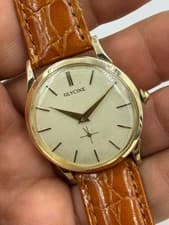 Glycine watch 14k Gold Mens manual wind 17 Jewels Swiss working warranty Vintage