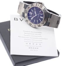 BVLGARI TI44TA Diagono Titanium Date Automatic Men's Wristwatch Black w/Warranty