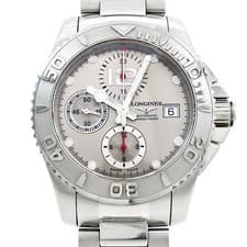 LONGINES Hydro Conquest Chronograph L3.673.4 300m Date Gray SS Men Automatic
