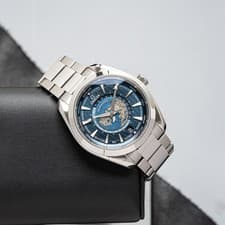 Omega Seamaster Aqua Terra WorldTimer 220.10.43.22.03.001 Blue Dial Box Papers