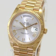 Rolex Day Date President 228238 Silver Dial 18K Gold 40mm Box Warranty Card 2023