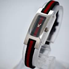 GUCCI Vintage Watch Sherry Line Red Green 12mm Quartz Ladies New Battery Cleaned