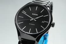 [w/Box, Paper] RADO True 763.0056.3 Black AT Date High-Tech Ceramics Men's Watch