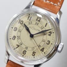 JAEGER LECOULTRE 1940s Vintage Watch 24H Dial Military Style Cal.450/3A 33mm