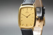 Vintage 1980s Omega DeVille Gold Dial Quartz Cal.1459 Ref.195.0076.2 [Near Mint]